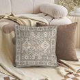 thumbnail image 5 of Boho Floral Throw Pillow Covers 16x16 inch Set of 2,Grey Boho Rug Geometric Floral Pattern Decor Double Sided Pattern Cushion Cover Soft Pillow Case Living Sofa Room Bed Square Pillow Cover, 5 of 7