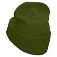 thumbnail image 2 of RV Camper Trailer Embroidered 12 inch Acrylic Cuffed Long Beanie - Olive OSFM, 2 of 5