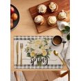 thumbnail image 2 of Romantic Floral Placemats Set of 6, Washable Woven Burlap Cloth Fabric Placemat for Square/Rectangle/Round/Oval Dining Table, Easy Clean Place Mats for Toddlers, Kids Vintage Botanical Plant Check, 2 of 6
