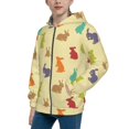 thumbnail image 2 of Sikiie Colorful Rabbit Zip Up Hoodie Teenage, hoodies for Teenage, Zipper Sweatshirt Jacket for Daily, Traveling-Medium, 2 of 6