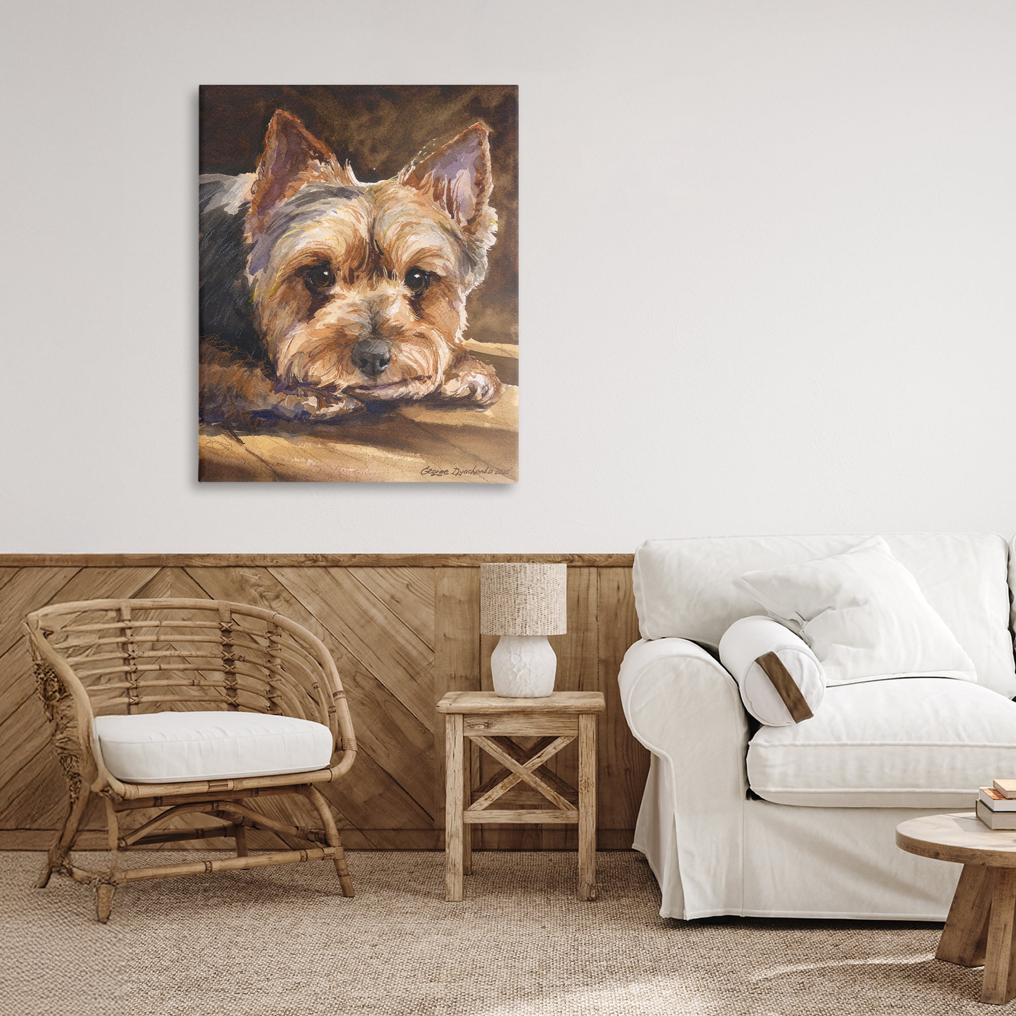 Stupell Industries Yorkshire Terrier Portrait Canvas Wall Art, design by George Dyachenko