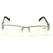 Men Rectangular Half Rimless Metal Reader Reading Glasses Sophisticate look