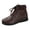 Brown, variant on Women's Low Wedge Lace Up Ankle Boots Elastic Ankle Cuff Lightweight Non Slip Hiking Booties