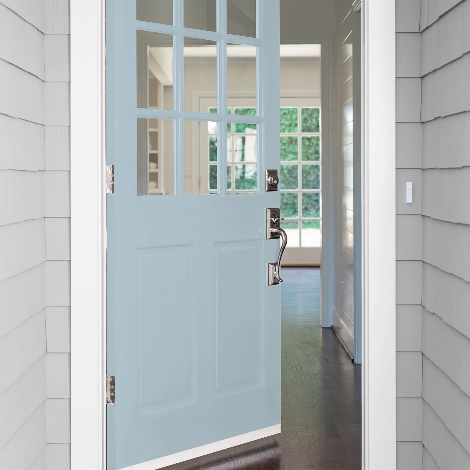 Glidden HEP Chambray / Blue Satin Exterior Paint with Primer, 1 Quart