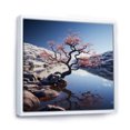 thumbnail image 2 of Designart "Lakeside Pink Bonsai In Japan" Tree Bonsai Floater Framed Wall Art Living Room, 2 of 5