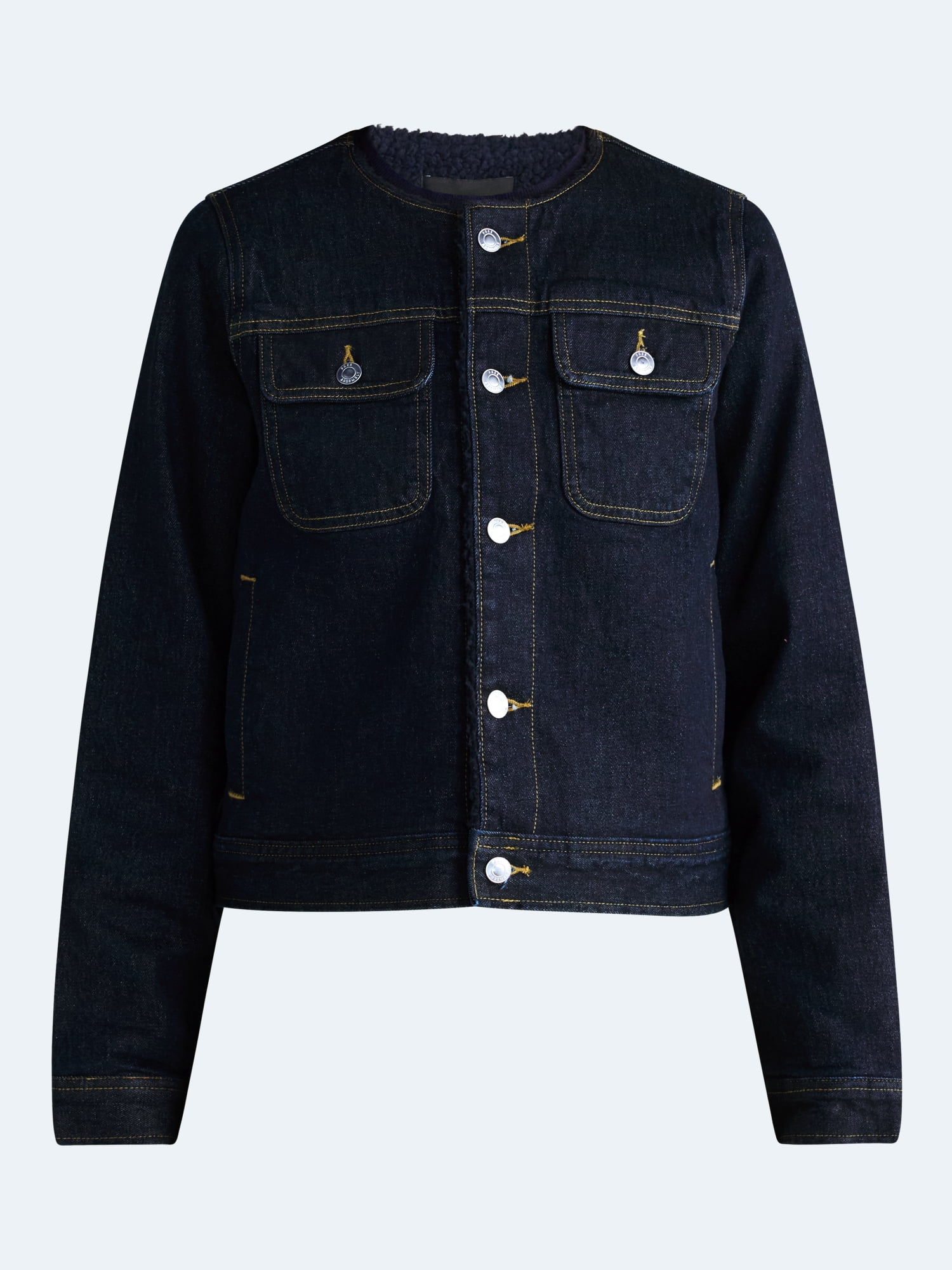 Free Assembly Women’s and Women’s Plus Faux Shearling Denim Jacket, Sizes XS-4X