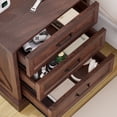 thumbnail image 2 of Hommpa Farmhouse 3 Drawers Nightstand with Charging Station, Rustic Wood Night Stand with Drawers for Bedroom, Vintage Bedside Table Small Dresser Chest of Drawers for Living Room, Brown, 2 of 11