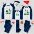 thumbnail image 2 of Blue Dinosaur Plaid Family Matching Christmas Pajamas with Is This Jolly Enough Design, Sizes NB to 6XL with Pet Outfit, 2 of 7