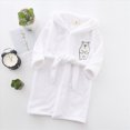 thumbnail image 2 of Toddler Boys Girls Flannel Bathrobes Kids Soft Hooded Sleepwear Cartoon Print Night-robe 2T 3T 4T 5T 6T 7T 8Y to 12T Kids Flannel Hooded Bathrobe Toddler Plush Robes With Belt,White,Size 7-8T, 2 of 7