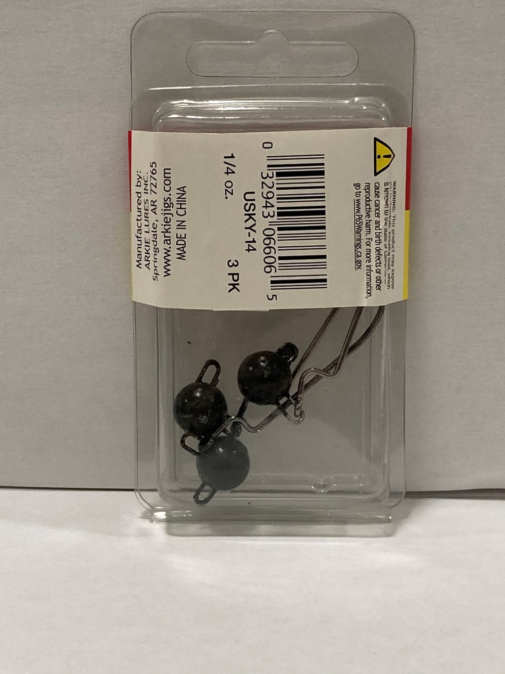(5 pack) Arkie Lures U-Head Finesse Worm Fishing Lure, Black Size 1/4 oz.