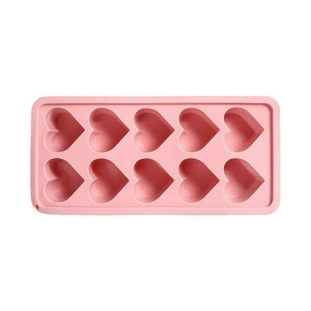 Heart Shaped Silicone Ice Cube Trays 10 Cavities Easy Release DIY Love Heart Ice Cubes Chocolate Candy Mold for Cocktails Whiskey BPA Free Dishwasher