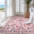 thumbnail image 6 of Wonnitar 5'x7' Area Rug Insect & Botanical Washable Rug - Soft Modern Pink Girls Rug for Bedroom, Non-Slip Ultra-Thin Stain Resistant Area Rug for Living Room, Nursery, 6 of 7