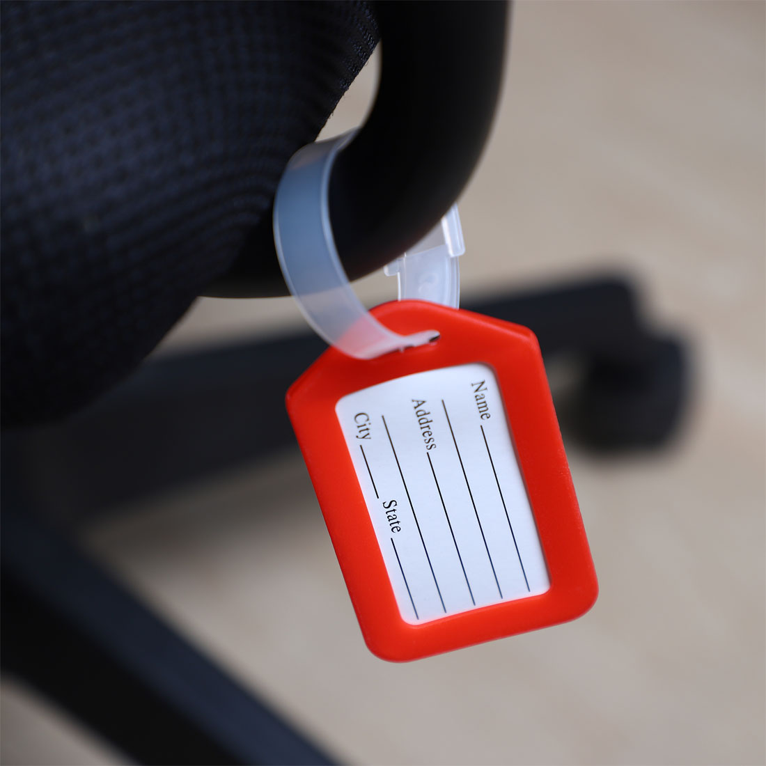 Unique Bargains Plastic Suitcase Bag ID Name Label Luggage Holder Tag 10 Pcs Red White