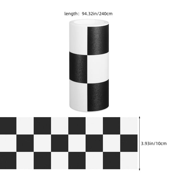 Hemobllo 1 Roll Bulletin Board Border Sticker Checkered Pattern Wall Decoration Multi-colored 94.32X3.93X0.04in