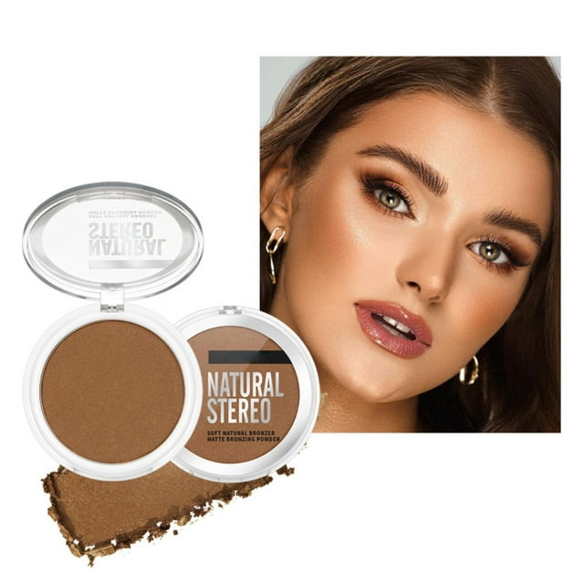 Bronzer Powder, Bronzer Powder Natural Makeup Lightweight Blends Easily Longwear Facial Compact Bronzing Powder For Contouring And Sun Makeup Finish, Shaping Concealer