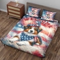 thumbnail image 3 of Miniature American Shepherd Patriotic Welcome for 4Th of July Independence Day Quilt Bedding Set MAS Dog Lover Gifts 1 Blanket Bed Cover 2 Pillowcases - 00010, 3 of 5