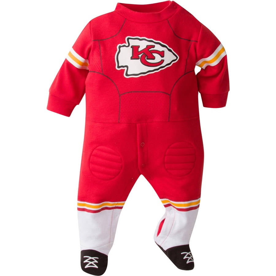 NFL Kansas City Chiefs Baby Boys Team Uniform Footysuit with Cleats