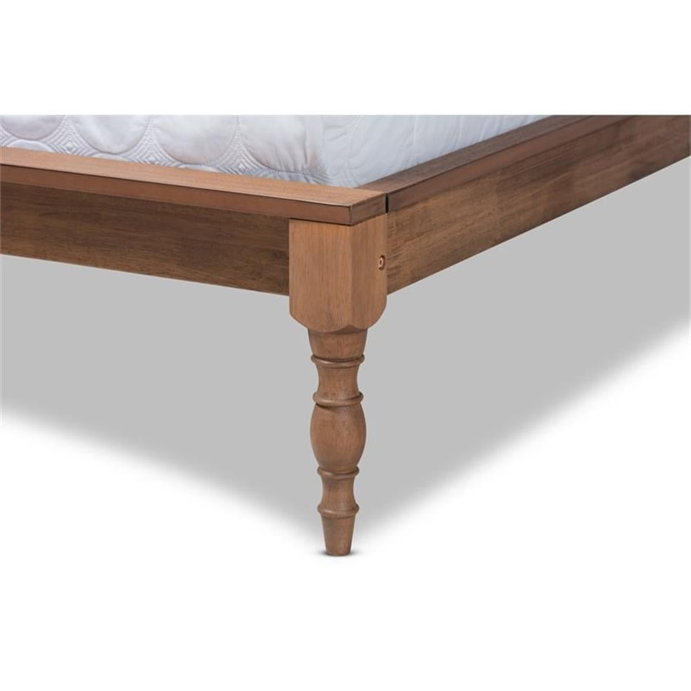 Pemberly Row Modern King Size Ash Brown Finished Wood Bed Frame