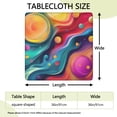 thumbnail image 2 of Colorful Tie Dye Flow Ball Pattern Square Fitted Tablecloth with Elastic Edge,Square Table Cover,Washable Elastic Table Cover for Home Kitchen Party Decor 36"x36", 2 of 6
