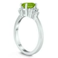 thumbnail image 2 of SZUL Women's 7X5MM Peridot and Diamond Regal Ring in 10K White Gold, 2 of 4