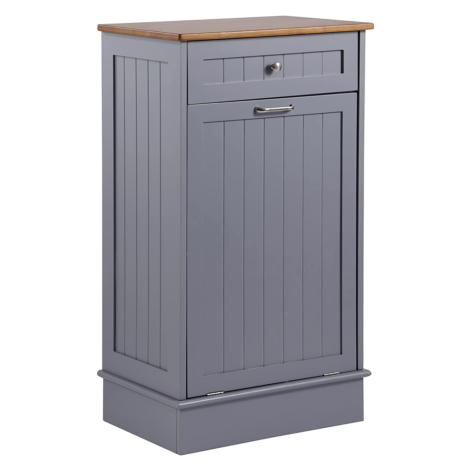 Kigoty Trash Cabinet, 10 Gallon Tilt Out Wood Trash Canbinet Garbage Hamper Pet Proof for Kitchen, ray