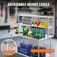 thumbnail image 3 of VEVOR Double Overshelf, Double Tier Stainless Steel Overshelf, 12 x 60 Inch Double Deck Overshelf, Height Adjustable Overshelf Prep Work Table for Kitchen, Restaurant and Workshop, 3 of 9