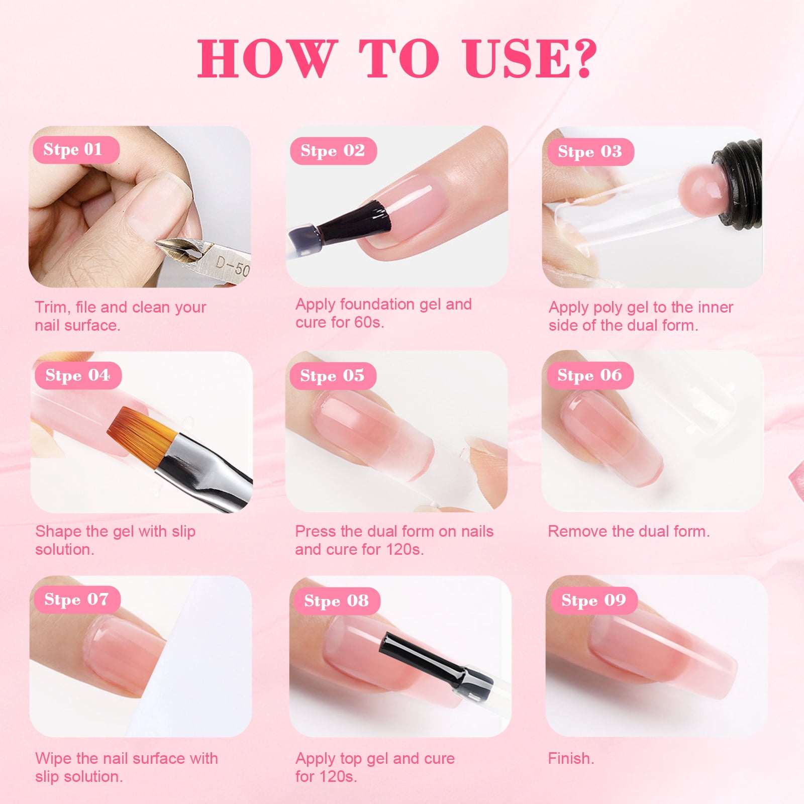 Saviland Poly Gel Pink – 100g Nagelgel Für Verlängerung & French Nails