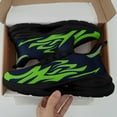 thumbnail image 5 of Coolcustomize Men's Plus Size Sneakers - Bold Green Flame Pattern Trainers, Cushioned Midsole & EVA Sole for Gym, Running, Walking - All-Season Low-Top Lace-Up Running Shoes in Neon Green, 5 of 9