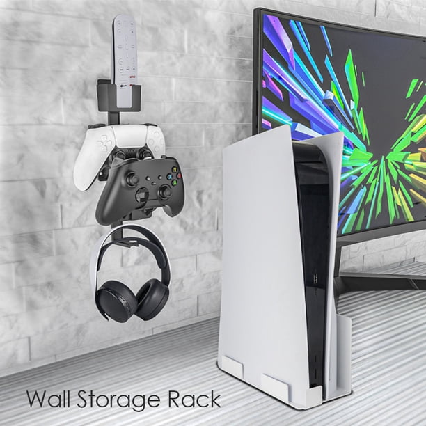 Soporte para colgar en la pared del controlador de juegos para auriculares PS5 PS4 Xbox Switch (negro)