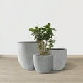 thumbnail image 5 of Kante  Large Concrete Round Planters (Set of 3), Outdoor/Indoor, Modern, Lightweight, Weather Resistant (Slate Gray) Antique White, 5 of 5