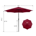 thumbnail image 7 of COBANA 9ft Patio Umbrella with Base Included, Outdoor Market Table Umbrella with Crank Tilt and Umbrella Stand Weights, Dark Red, 7 of 7