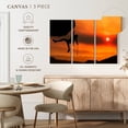 thumbnail image 5 of Elephant Stock Climber Against Pretty Sky Wall Art - Horizontal Multi Panel Canvas - Living Room Wall Decor - Nature Multi Panel - Orange And Black Decor - 74" x 48", 5 of 8