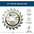 thumbnail image 3 of Benchmark Abrasives 5-3/8" TCT saw blade with 18 Teeth is excellent for general purpose ripping and trimming of softwoods and hardwoods, 3 of 3