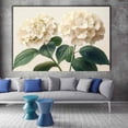 thumbnail image 2 of Mudket Cream White Hydrangea Botanical Illustration Canvas Wall Art, Floral Wall Decor, Framed Ready to Hang Artwork for Living Room Bedroom Bathroom - 12"L x 8"W, 2 of 10