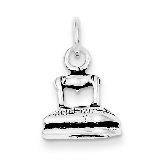 Sterling Silver Antiqued Clothing Iron Charm