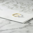 thumbnail image 5 of Gem Stone King 10K Yellow Gold White Zirconia Engagement Ring for Women | 0.25 Cttw | Round 4MM | Gemstone Birthstone | Size 9, 5 of 6