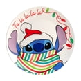 thumbnail image 3 of Set 6 Platos Trinche o Llanos Redondos de Porcelana Resistente, Diseño Stitch Navideño Falalala, Disney Clásicos, Juego de Platos 23 cm, 3 of 9