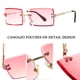 thumbnail image 5 of Lentes de Sol Canoazo Rectangulares Sin Montura con Lente Rosa Degradado, 5 of 9