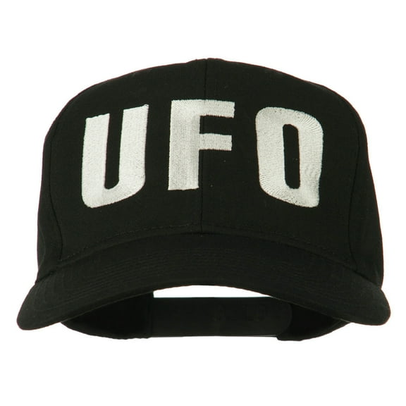 UFO Embroidered Solid Cotton Twill Cap - Black OSFM
