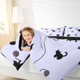 thumbnail image 4 of jejeloiu Black Cat Silhouette Twin Comforter Sets Kids,Minimal Kitten Print Bedding Set,Reversible,2-Piece, 4 of 8