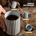 thumbnail image 3 of Vintage Japanese Ceramic Tea Cup 300ml Striped Tumbler Mug Without Handle for Coffee, Juice, and Hot or Cold Beverages, 3 of 6