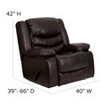 thumbnail image 2 of Plush Brown Leather Lever Rocker Recliner with Padded Arms, 2 of 9