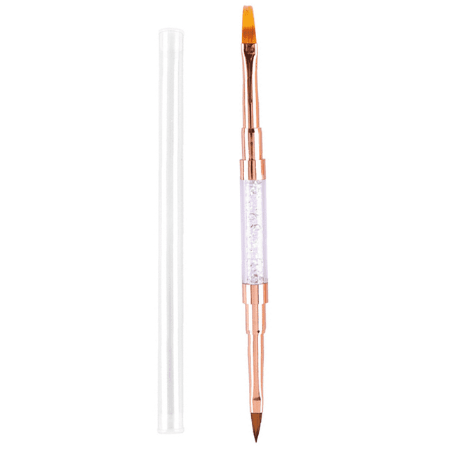 Juego de pinceles acrílicos de doble punta para decoración de uñas, pinceles para uñas, cepillo redondo ovalado para constructor de gel, herramientas para decoración de uñas