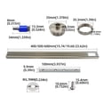 thumbnail image 4 of Woodworking Router Guide Rail System, Type D 500mm Adjustable Metal Auxiliary Bracket Kit with 2 Scale Rails (0-500mm), 2 Normal Rails, 4 Sliders, Gaskets, Screws & Wrench – Ideal for DIY Milling,, 4 of 6