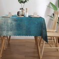 thumbnail image 4 of Teal and Grey Rectangle Tablecloth Abstract Art Painting Table Cloth for Kitchen Dining Turquoise White Tablecloths Geometric Blue Table Cover Decor for Party Patio 60 x 84 Inch, 4 of 5