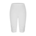 thumbnail image 4 of Jxximdong Leggings for Women High Waisted Hollow Lightweight And Comfortable Pants Solid Color Soft Casual Pajama Trouserss White XL Yoga Pants, 4 of 5