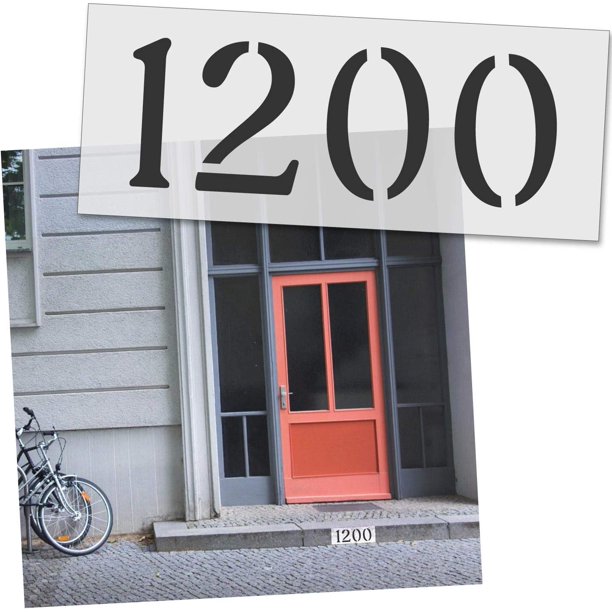 Curb Number Stencil For Address Painting Reusable, Durable, Customized Sidewalk Numbers 14