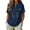 Navy, variant on JULMCOMO Cotton Linen Shirts for Women Floral Embroidery Henley Short Sleeve Loose Vintage Blouses Comfy Casual Shirts Gold 2XL