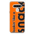 thumbnail image 1 of MUNDAZE LG Stylo 6 Shockproof Clear Hybrid Protective Phone Case Orange Clear Funny Text Quote Snack Cover, 1 of 6