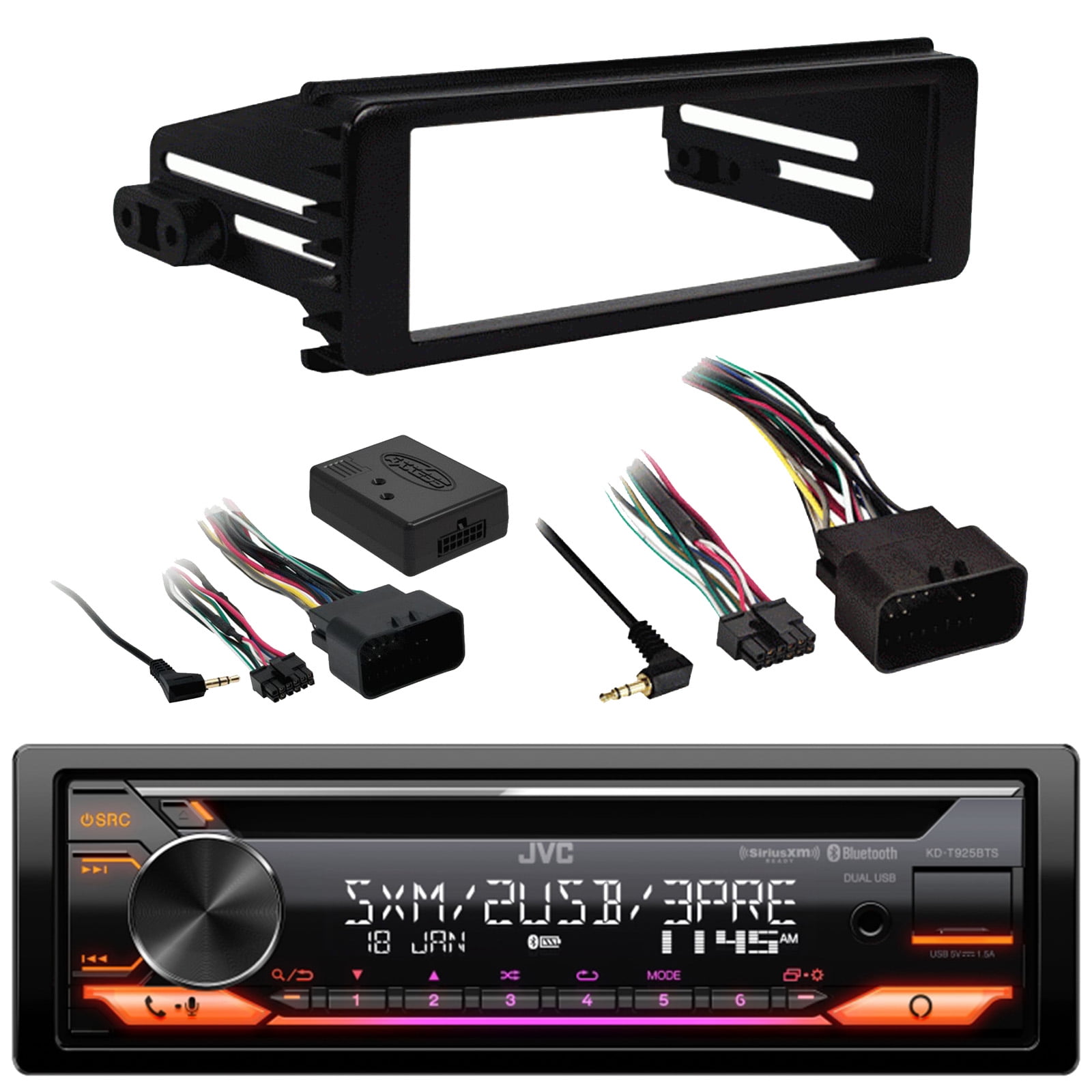 JVC KDT925BTS Single DIN Bluetooth CD Player USB AUX AM/FM Stereo